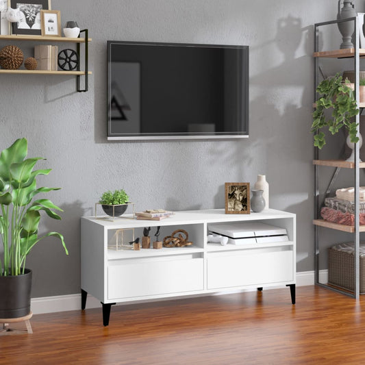 Mobile Porta TV Bianco 100x34,5x44,5 cm in Legno Multistrato - homemem39