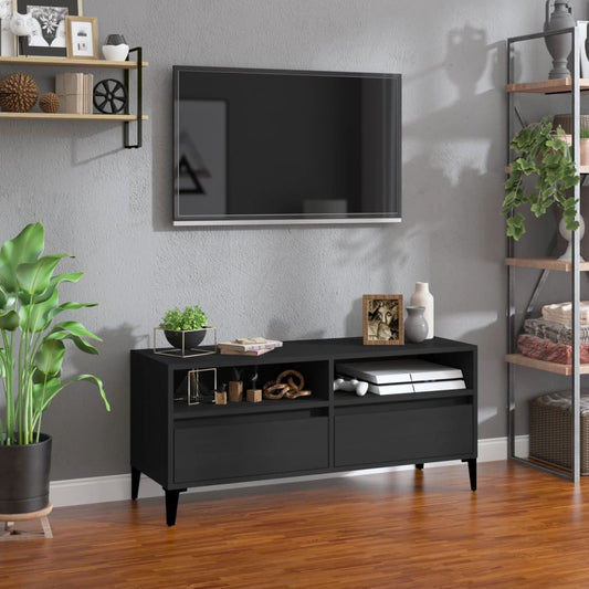 Mobile Porta TV Nero 100x34,5x44,5 cm in Legno Multistrato - homemem39