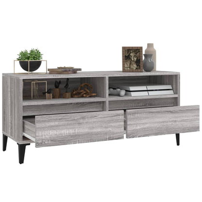 Mobile Porta TV Grigio Sonoma 100x34,5x44,5cm Legno Multistrato - homemem39