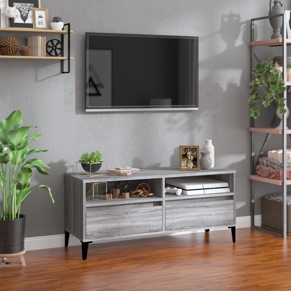 Mobile Porta TV Grigio Sonoma 100x34,5x44,5cm Legno Multistrato - homemem39