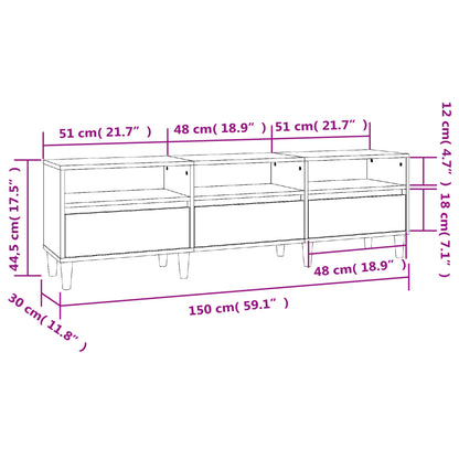 Mobile Porta TV Rovere Fumo 150x30x44,5 cm in Legno Multistrato - homemem39