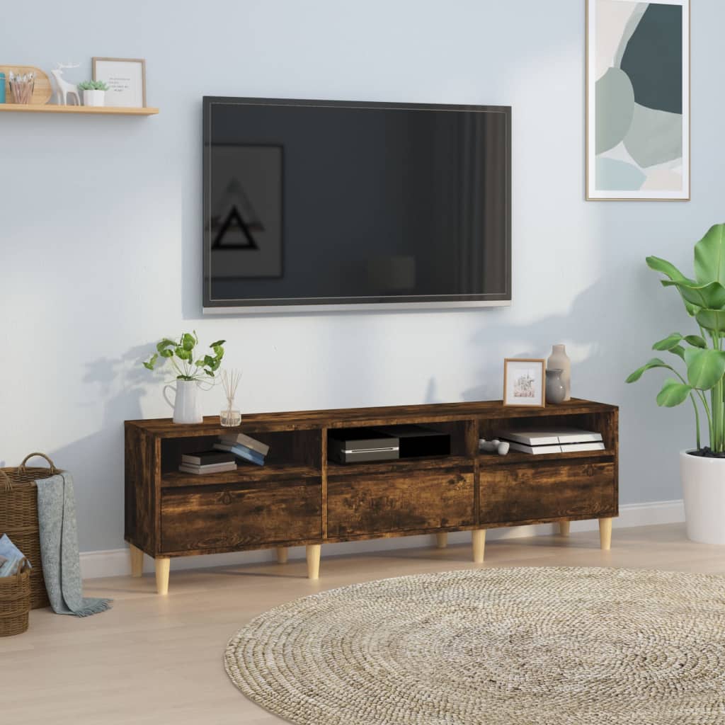 Mobile Porta TV Rovere Fumo 150x30x44,5 cm in Legno Multistrato - homemem39