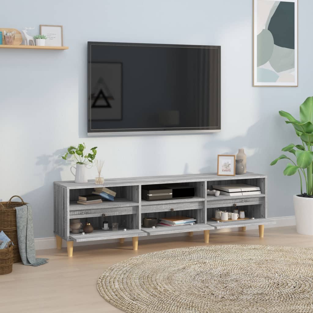 Mobile Porta TV Grigio Sonoma 150x30x44,5 cm Legno Multistrato - homemem39