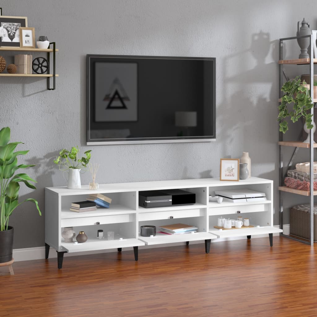 Mobile Porta TV Bianco 150x30x44,5 cm in Legno Multistrato - homemem39