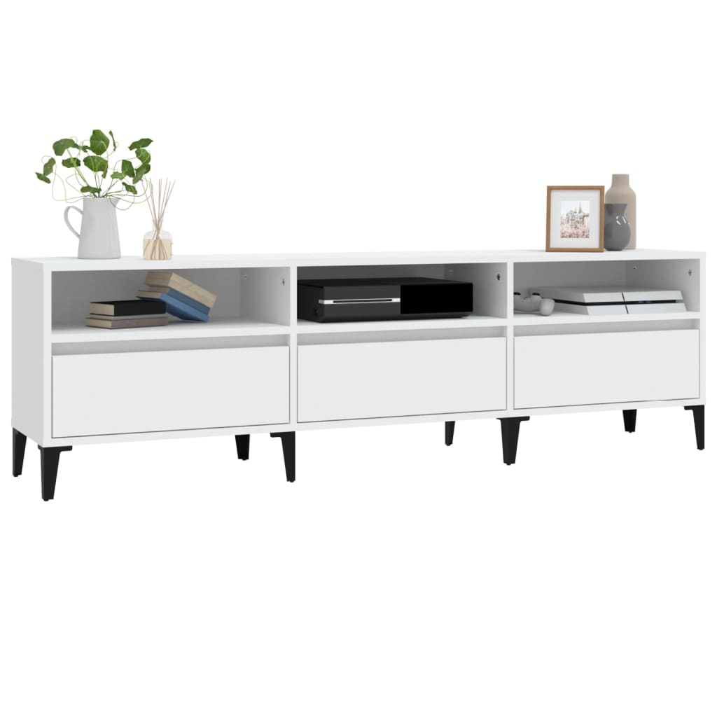 Mobile Porta TV Bianco 150x30x44,5 cm in Legno Multistrato - homemem39