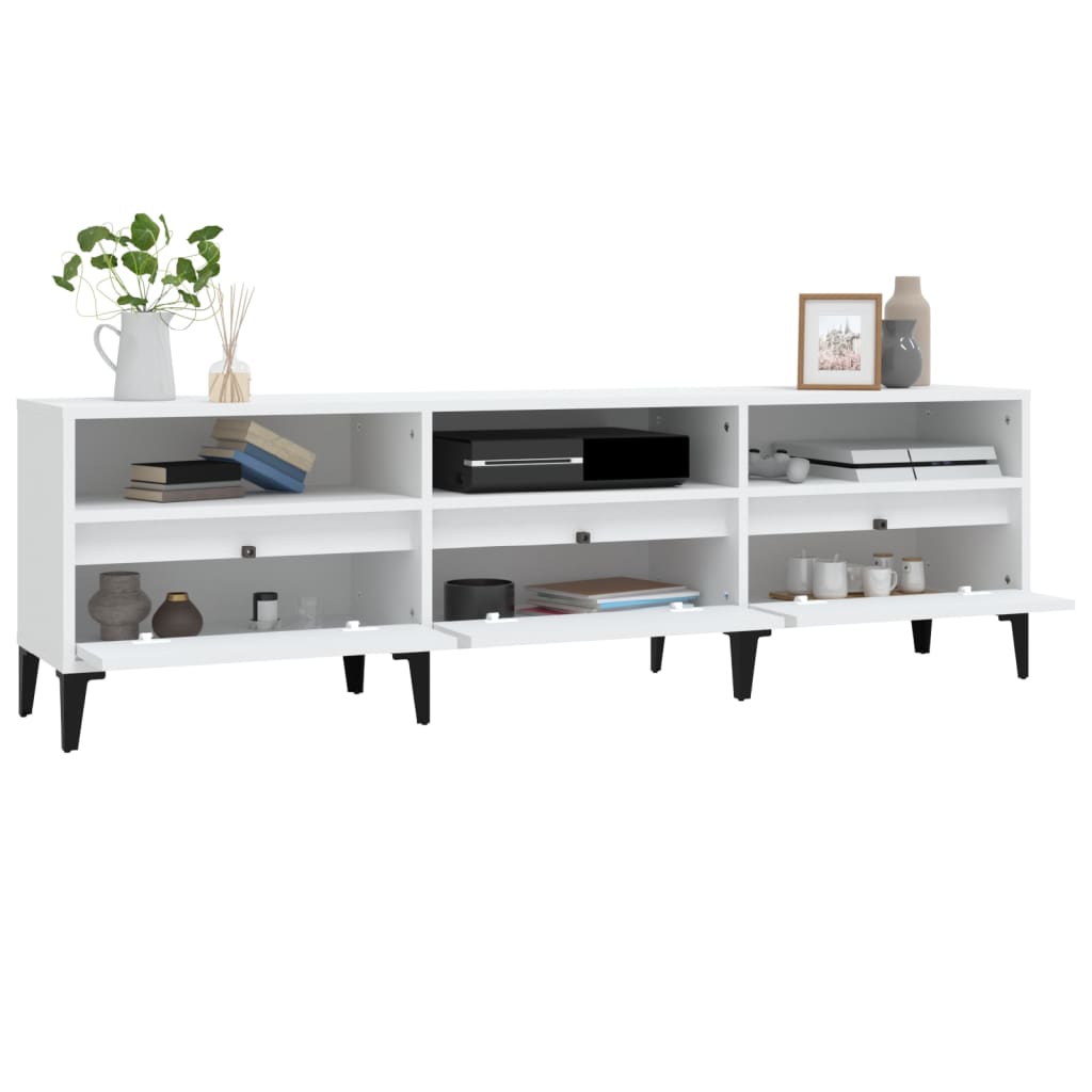 Mobile Porta TV Bianco 150x30x44,5 cm in Legno Multistrato - homemem39