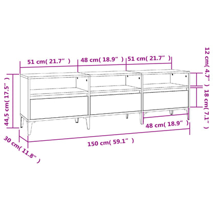 Mobile Porta TV Bianco 150x30x44,5 cm in Legno Multistrato - homemem39