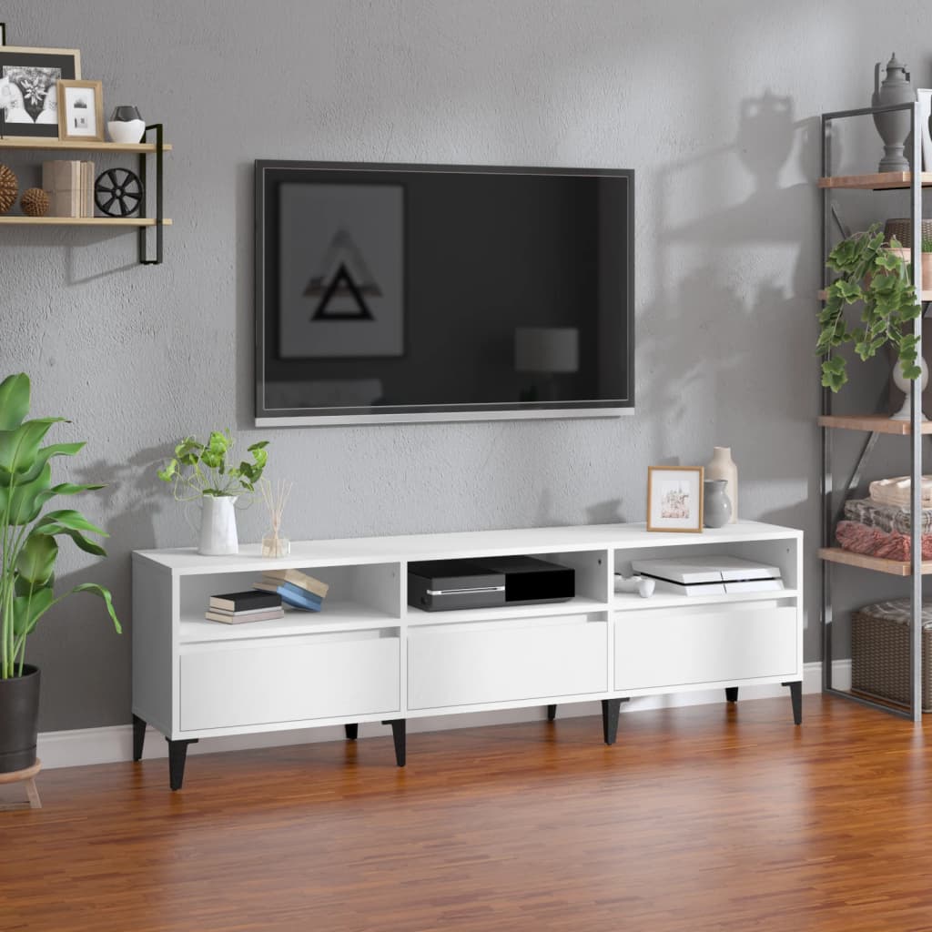 Mobile Porta TV Bianco 150x30x44,5 cm in Legno Multistrato - homemem39