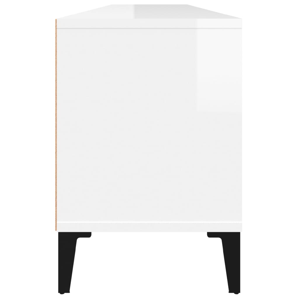 Mobile Porta TV Bianco Lucido 150x30x44,5 cm Legno Multistrato - homemem39