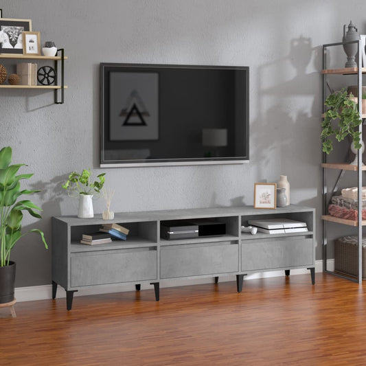 Mobile TV Grigio Cemento 150x30x44,5 cm Legno Multistrato - homemem39