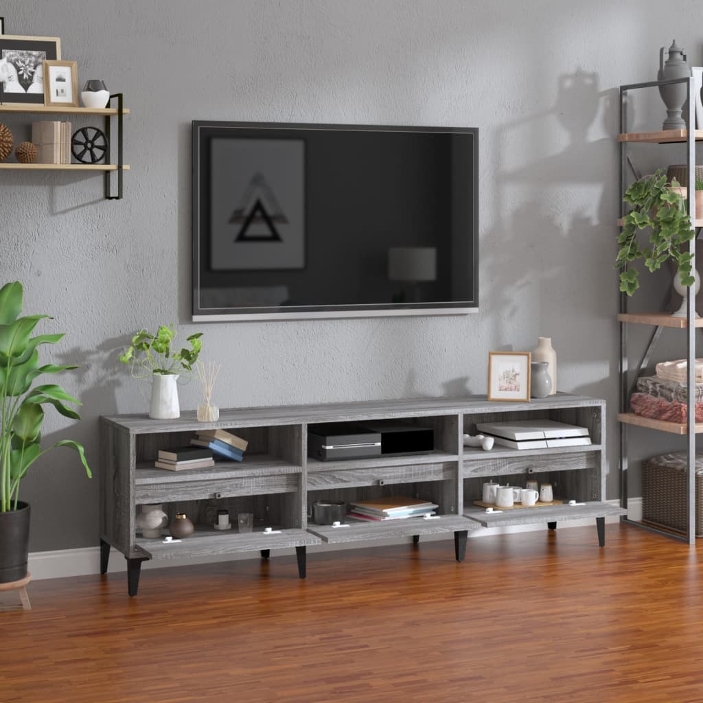 Mobile Porta TV Grigio Sonoma 150x30x44,5 cm Legno Multistrato - homemem39