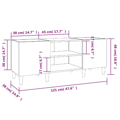 Mobile Porta Dischi Bianco 121x38x48 cm in Legno Multistrato - homemem39