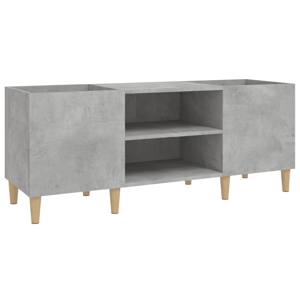 Mobile Porta Dischi Grigio Cemento 121x38x48 Legno Multistrato - homemem39