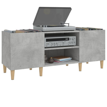 Mobile Porta Dischi Grigio Cemento 121x38x48 Legno Multistrato - homemem39