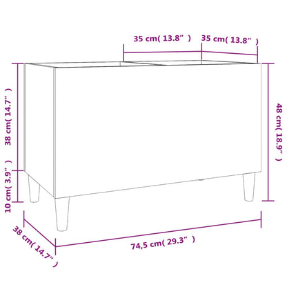 Mobile Porta Dischi Nero 74,5x38x48 cm in Legno Multistrato - homemem39