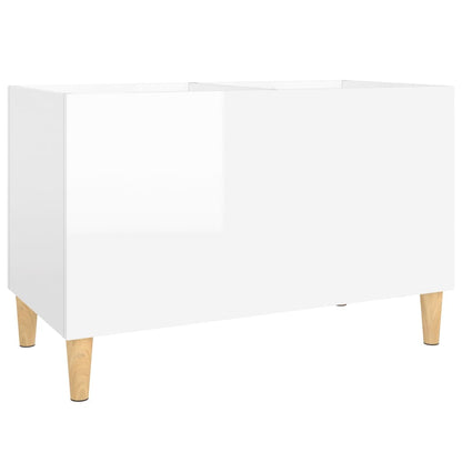 Mobile Porta Dischi Bianco Lucido 74,5x38x48 Legno Multistrato - homemem39