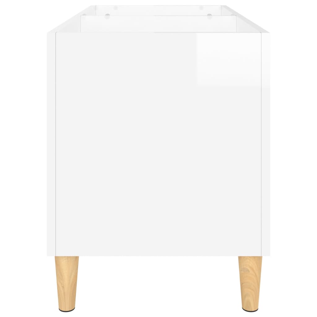 Mobile Porta Dischi Bianco Lucido 74,5x38x48 Legno Multistrato - homemem39