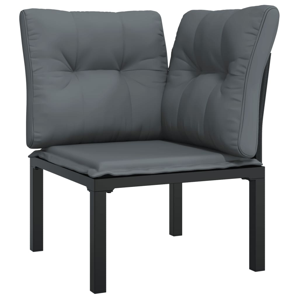 Set Salotto da Giardino 8 pz Nero e Grigio in Polyrattan - homemem39