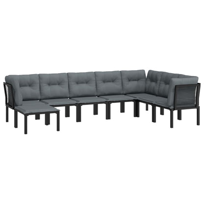 Set Salotto da Giardino 8 pz Nero e Grigio in Polyrattan - homemem39