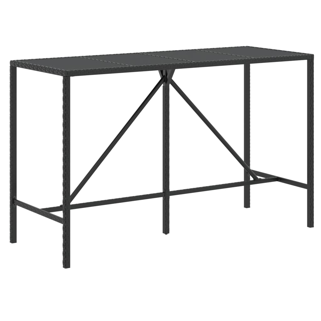 Set Bar da Giardino 11 pz con Cuscini in Polyrattan Nero - homemem39