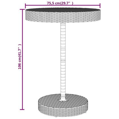 Set Bar Giardino 5 pz Nero Polyrattan e Legno Massello Acacia - homemem39