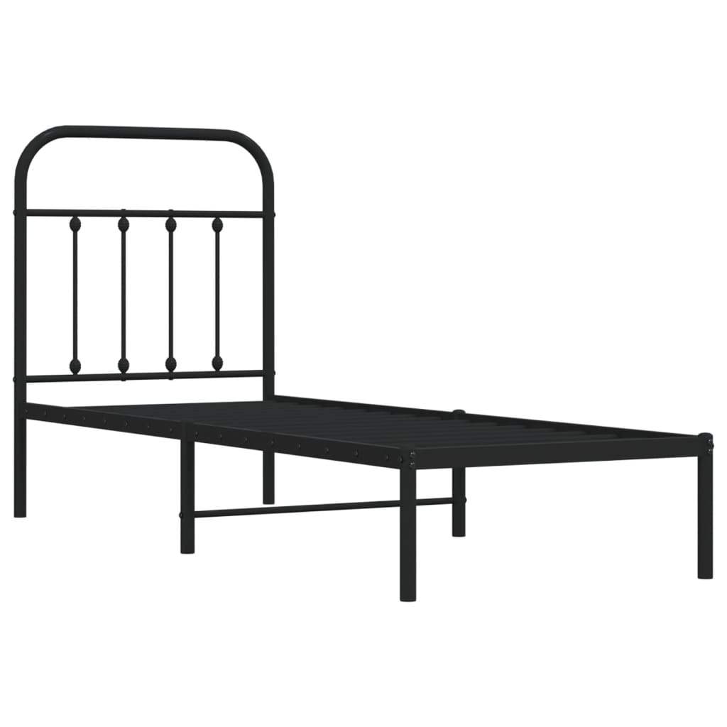 Giroletto con Testiera in Metallo Nero 75x190 cm - homemem39