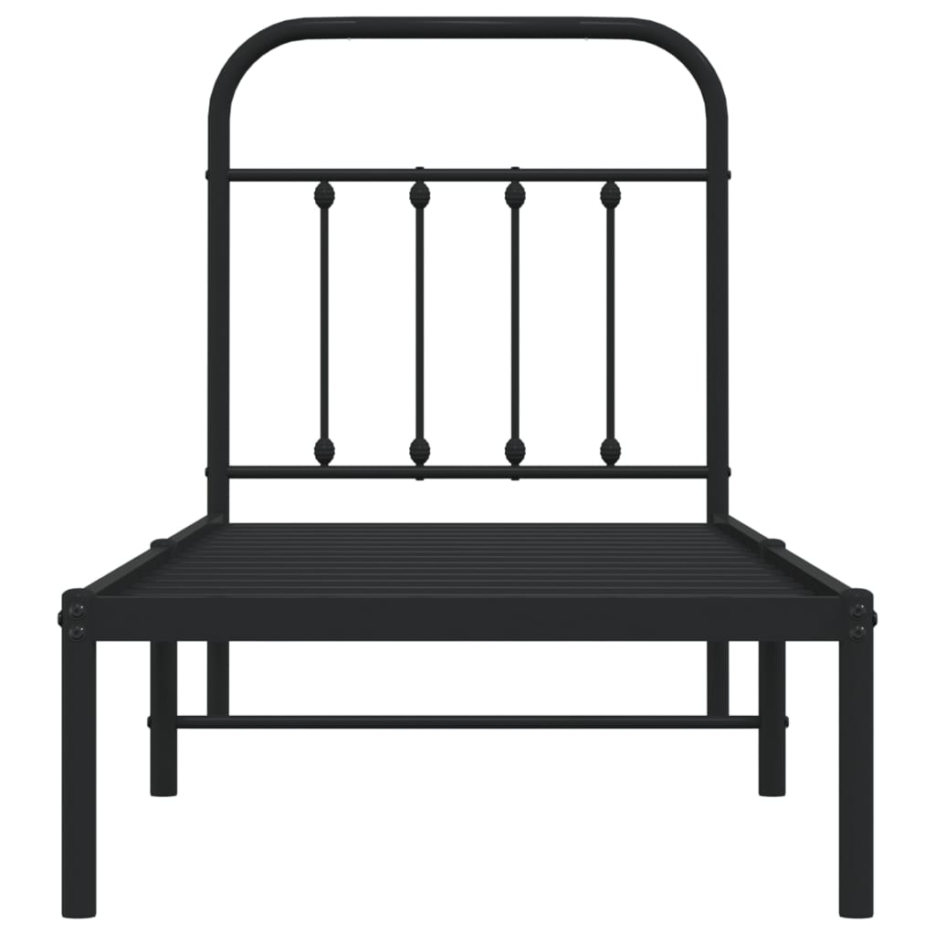 Giroletto con Testiera in Metallo Nero 75x190 cm - homemem39