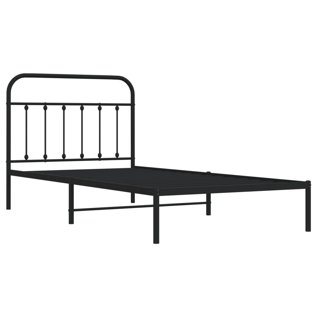 Giroletto con Testiera in Metallo Nero 107x203 cm - homemem39