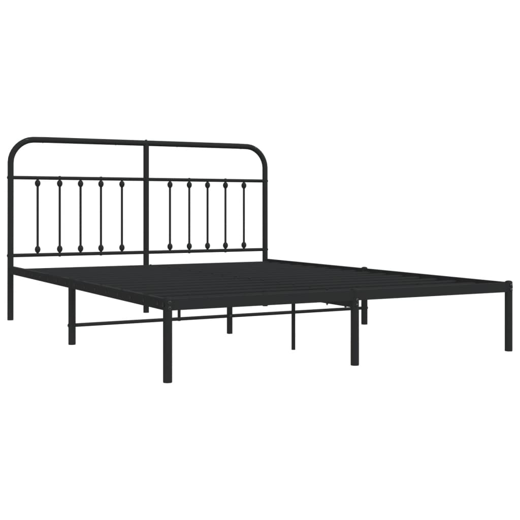 Giroletto con Testiera in Metallo Nero 183x213 cm - homemem39