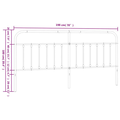 Testiera in Metallo Nero 193 cm - homemem39