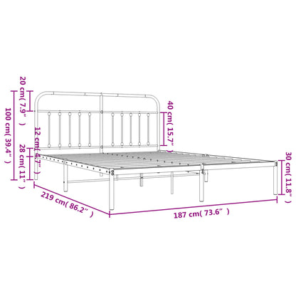 Giroletto con Testiera Metallo Bianco 183x213 cm - homemem39