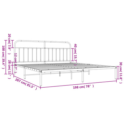 Giroletto con Testiera Metallo Bianco 193x203 cm - homemem39