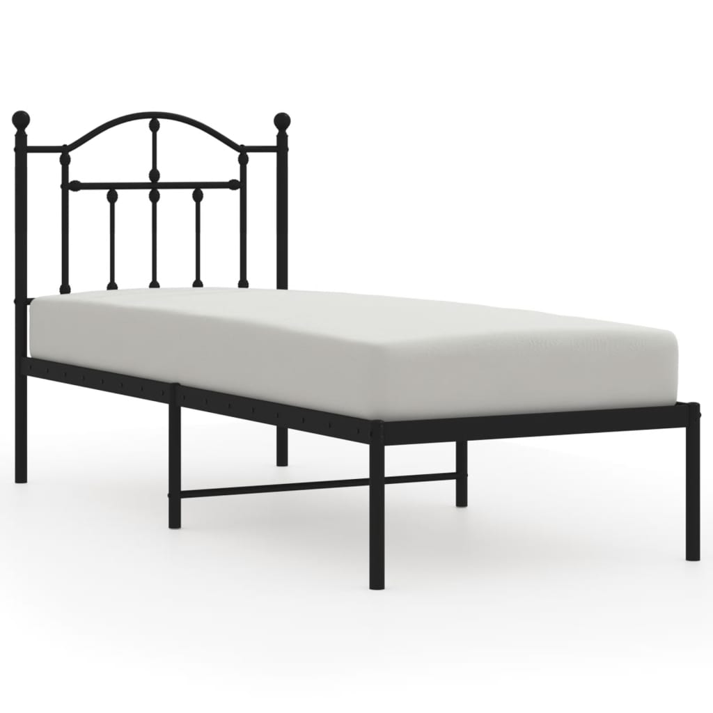 Giroletto con Testiera in Metallo Nero 75x190 cm - homemem39