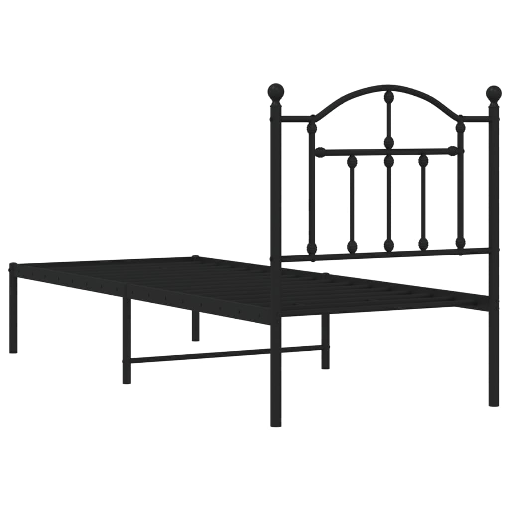 Giroletto con Testiera in Metallo Nero 75x190 cm - homemem39