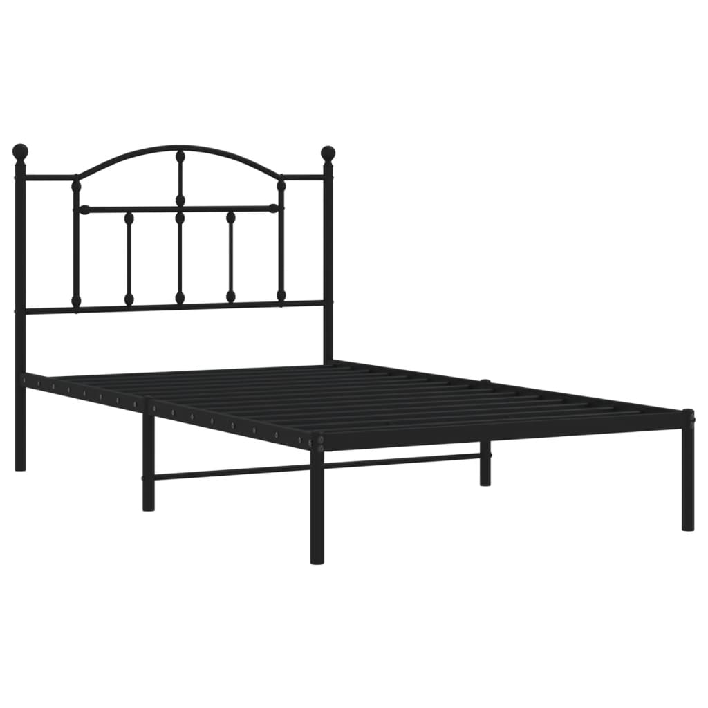 Giroletto con Testiera in Metallo Nero 100x190 cm - homemem39