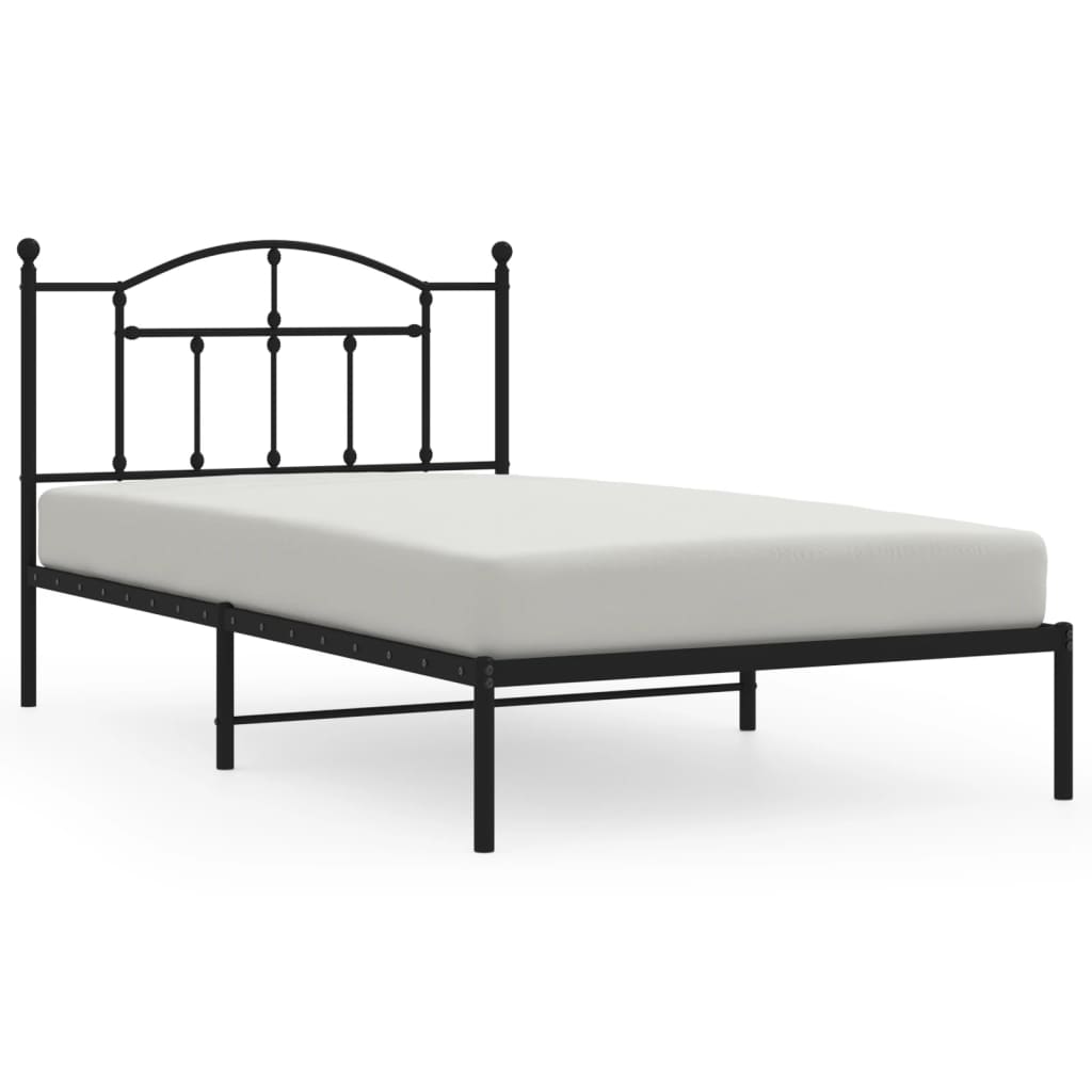 Giroletto con Testiera in Metallo Nero 107x203 cm - homemem39