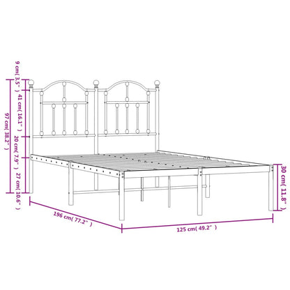 Giroletto con Testiera in Metallo Nero 120x190 cm - homemem39