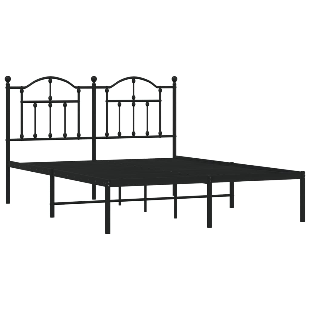 Giroletto con Testiera in Metallo Nero 135x190 cm - homemem39