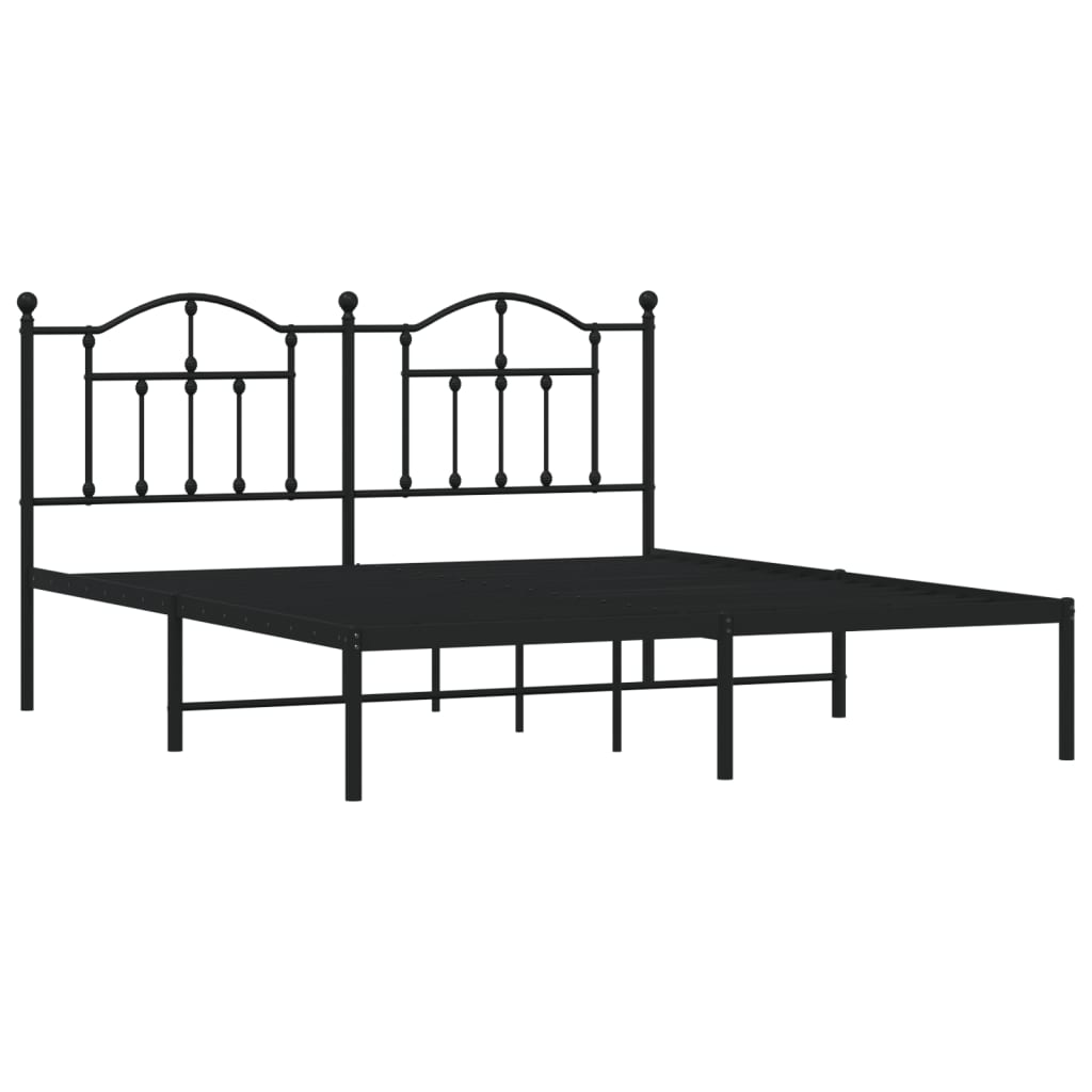 Giroletto con Testiera in Metallo Nero 183x213 cm - homemem39