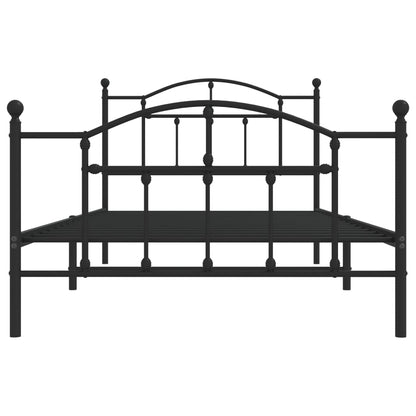 Giroletto con Testiera e Pediera Metallo Nero 107x203 cm - homemem39