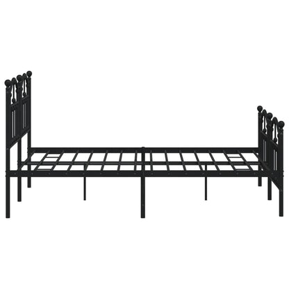 Giroletto con Testiera e Pediera Metallo Nero 135x190 cm - homemem39