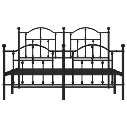 Giroletto con Testiera e Pediera Metallo Nero 140x190 cm - homemem39