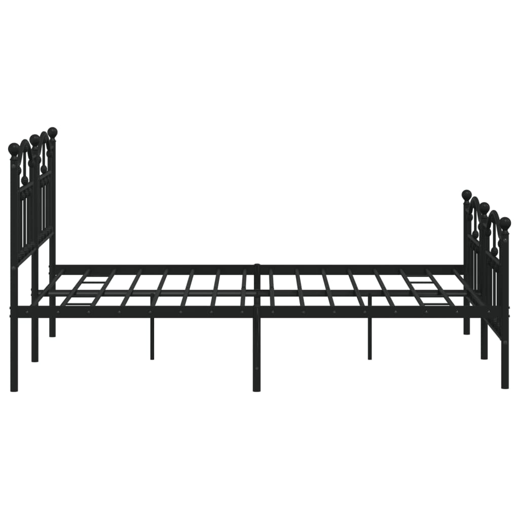 Giroletto con Testiera e Pediera Metallo Nero 140x190 cm - homemem39