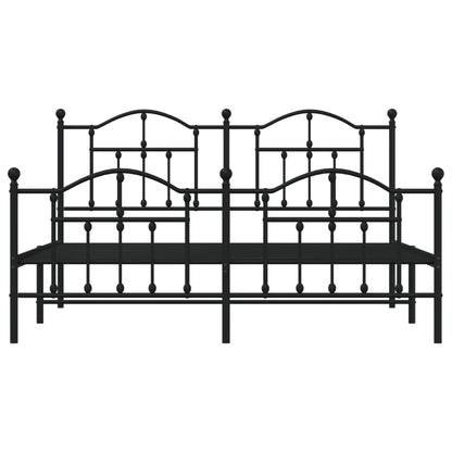 Giroletto con Testiera e Pediera Metallo Nero 183x213 cm - homemem39