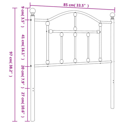 Testiera in Metallo Nero 80 cm - homemem39