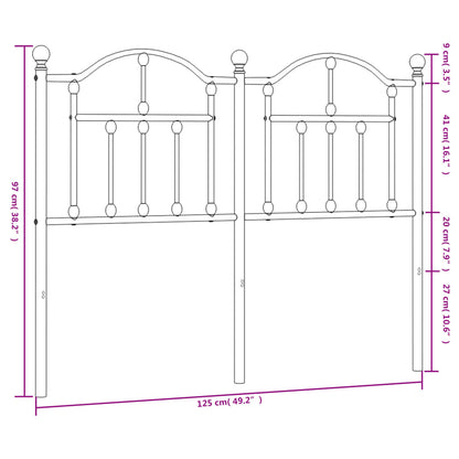 Testiera in Metallo Nero 120 cm - homemem39