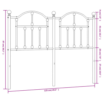 Testiera in Metallo Bianco 120 cm - homemem39