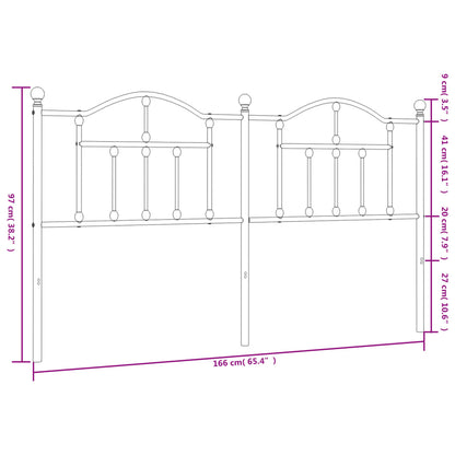 Testiera in Metallo Bianco 160 cm - homemem39