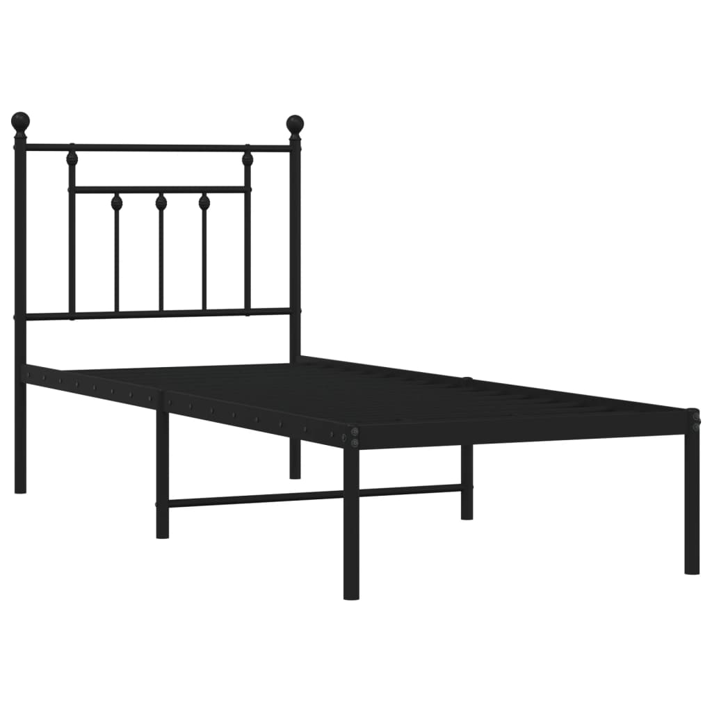 Giroletto con Testiera in Metallo Nero 75x190 cm - homemem39