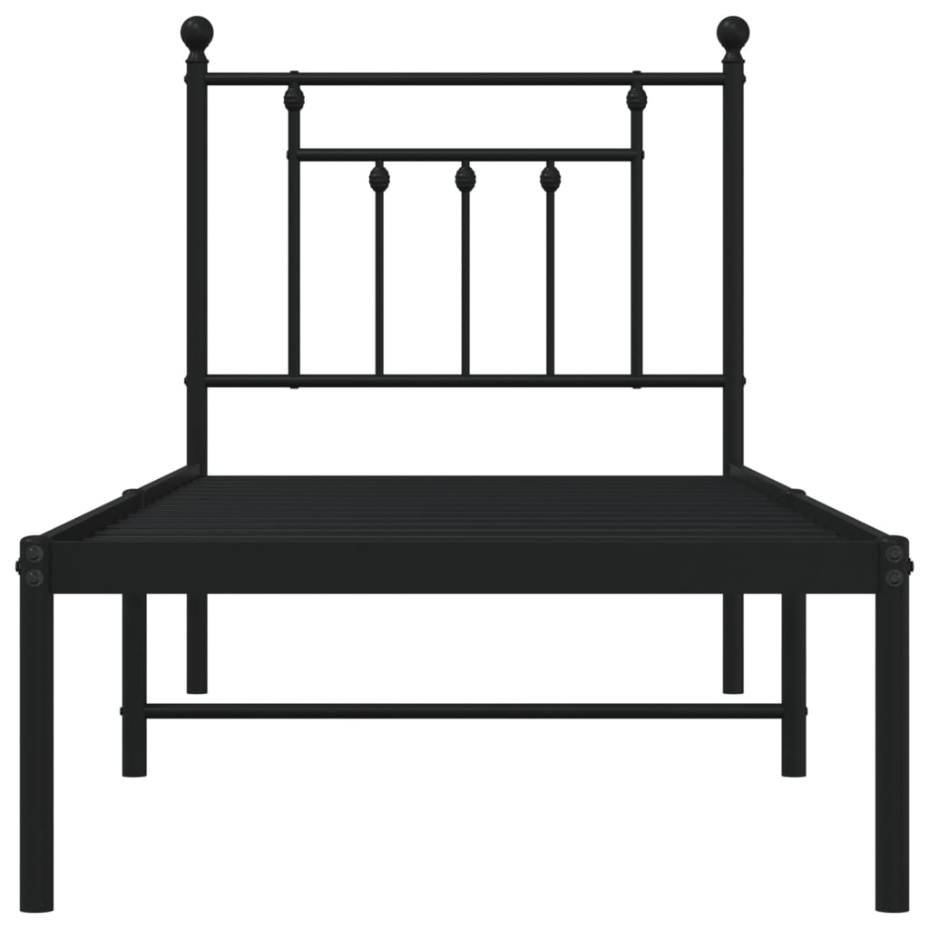 Giroletto con Testiera in Metallo Nero 75x190 cm - homemem39